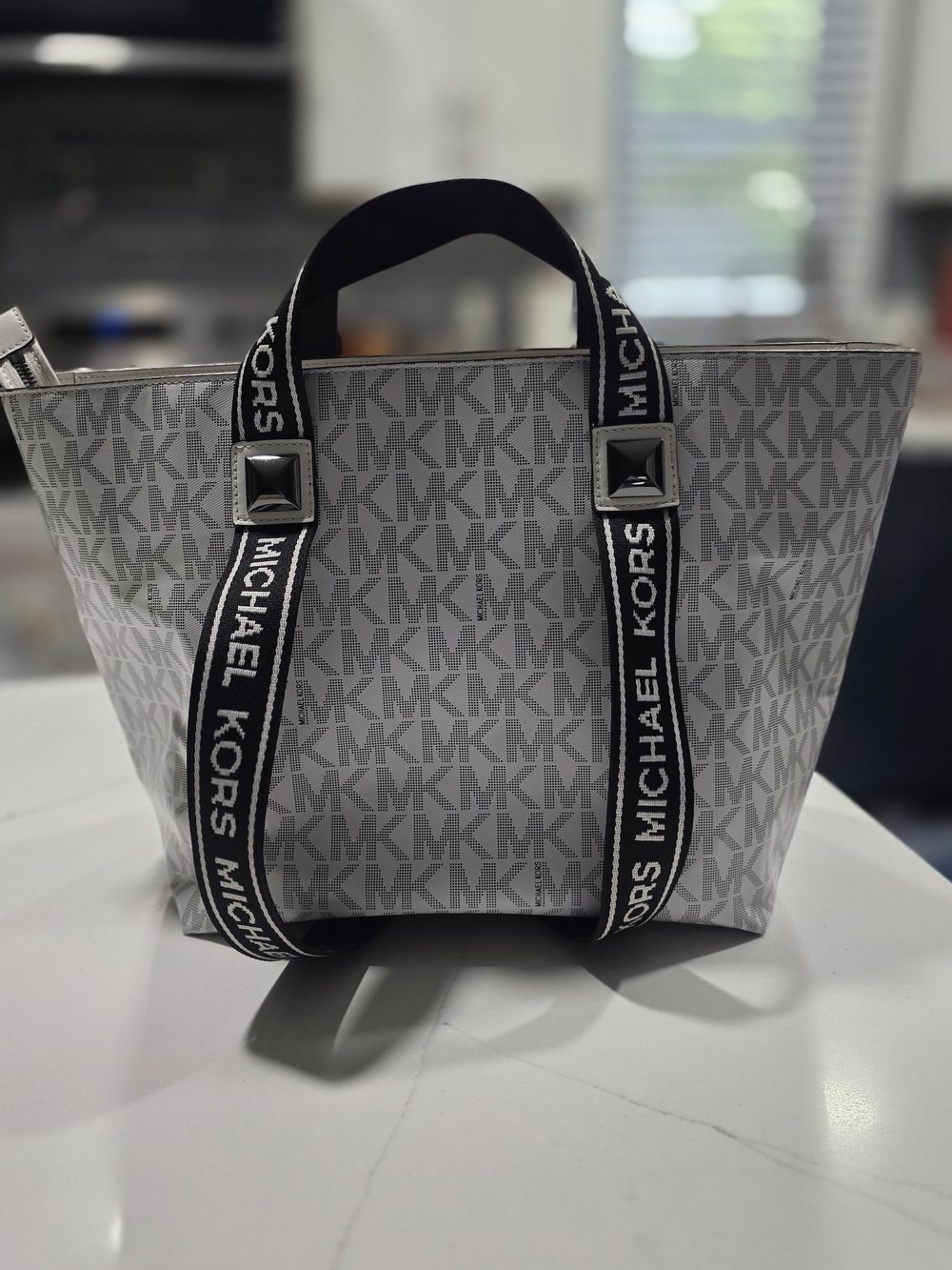Michael Kors Grey Logo Tote Bag with Branded Straps